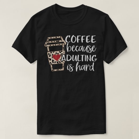 Funny Coffee, omdat Adulteren een harde Cheetah-po T-shirt (Design voorkant)
