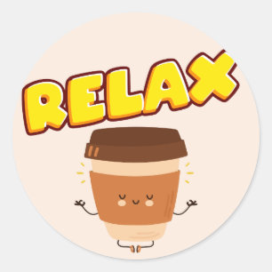 Funny Coffee ontspant Classic Round Sticker