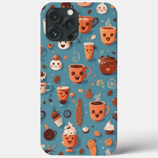Funny Coffee Pattern Case-Mate iPhone Case (Achterkant)