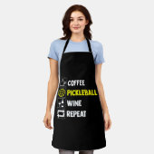 Funny Coffee Pickleball Wine Herhalen Schort (Gedragen)