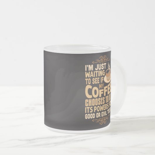 Funny Coffee Powers for Good of Evil Matglas Koffiemok (Voorkant rechts)