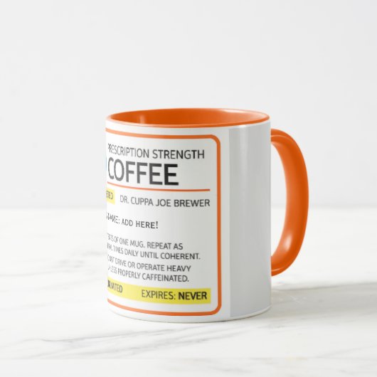 Funny Coffee Prescription Combo Mok (Voorkant rechts)