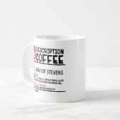 Funny Coffee Prescription Persoonlijke naam Koffiemok (Voorkant links)