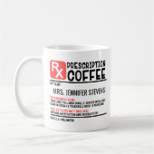 Funny Coffee Prescription Persoonlijke naam Koffiemok (Links)