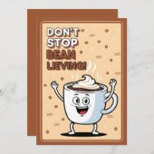 Funny Coffee Pun Don’t Stop Bean Lieving cute  Bedankkaart (Voorkant / Achterkant)