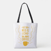 Funny Coffee Quote Caffeine Lover Addication Quote Tote Bag (Achterkant)