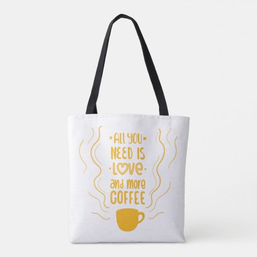 Funny Coffee Quote Caffeine Lover Addication Quote Tote Bag (Achterkant)