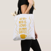 Funny Coffee Quote Caffeine Lover Addication Quote Tote Bag (Dichtbij)