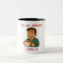 Funny Coffee Quote Cartoon Tweekleurige Koffiemok