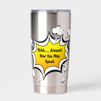 Funny Coffee Quote Comic Style Mug Geïsoleerde Drinkbeker