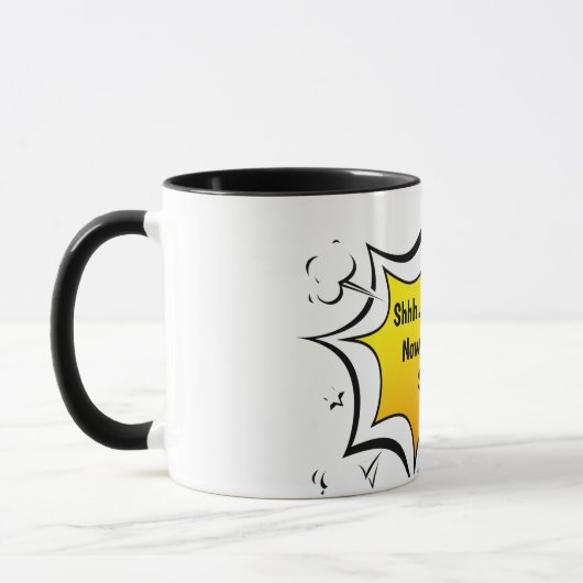 Funny Coffee Quote Comic Style Mug Mok (Links)