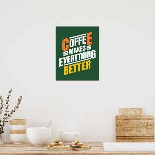 Funny Coffee Quote Poster (Keuken)