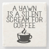 Funny Coffee Quote Stenen Onderzetter (Voorkant)