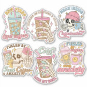 Funny Coffee Quote Vinyl Sticker Pack (Voorkant)