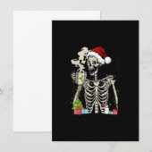Funny Coffee Skeleton Xmas Koffie Drink Christm Kaart (Voorkant / Achterkant)