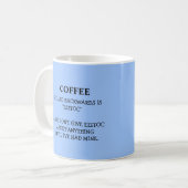 Funny Coffee Spelling Backwards is Eeffoc Humourou Koffiemok (Voorkant links)