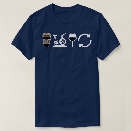 Funny Coffee Spin Wine Herhaling Spinning Class Wo T-shirt (Design voorkant)