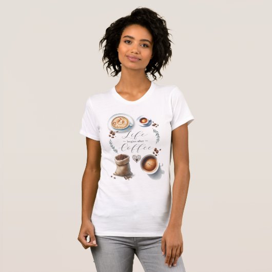 Funny Coffee T-shirt (Voorkant volledig)