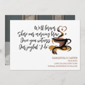 Funny Coffee the bruiloft Save the Date Design I Kaart (Voorkant / Achterkant)