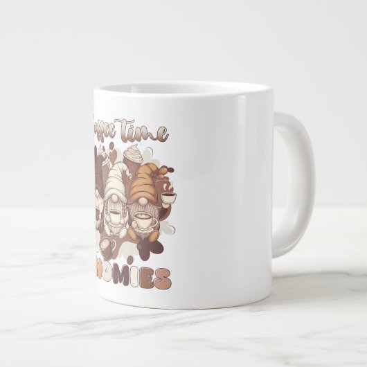 Funny Coffee Time Cup for Coffee Lovers, Friends Grote Koffiekop (Voorkant rechts)