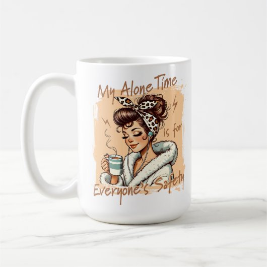 Funny Coffee Time Girl in the Morning Koffiemok (Links)