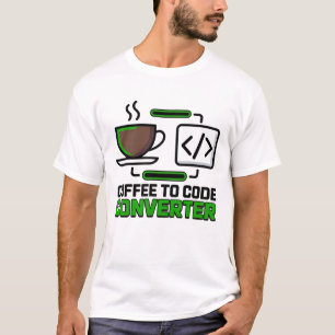 Funny Coffee to Code Converter Programmeur T-shirt