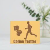 Funny Coffee Trotter Briefkaart (Staand voorkant)