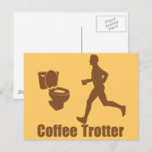 Funny Coffee Trotter Briefkaart (Voorkant / Achterkant)