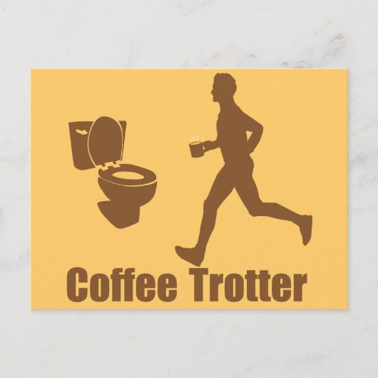 Funny Coffee Trotter Briefkaart (Voorkant)