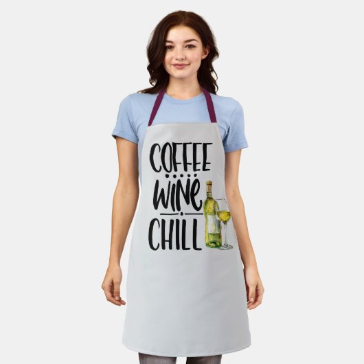 Funny Coffee, Wine & Chill Schort voor wijnliefheb (Gedragen)