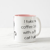 Funny Coffee zwart met kattenhaar Mok (Voorkant rechts)