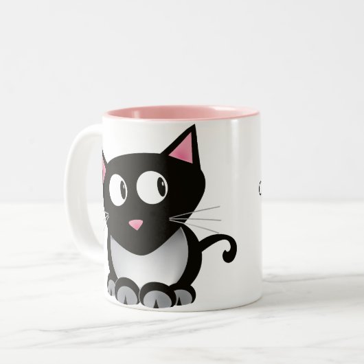 Funny Coffee zwart met kattenhaar Mok (Voorkant links)