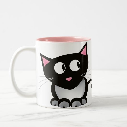 Funny Coffee zwart met kattenhaar Mok (Links)