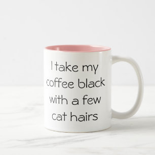 Funny Coffee zwart met kattenhaar Mok