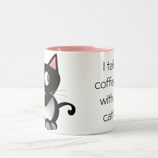 Funny Coffee zwart met kattenhaar Mok (Center)