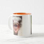 Funny coffeesnoes tweekleurige koffiemok (Voorkant links)