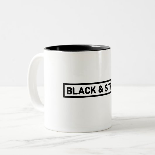 Funny coffeesnoes tweekleurige koffiemok (Voorkant links)