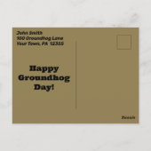 Funny Coin Toss Groundhog Day Briefkaart (Achterkant)