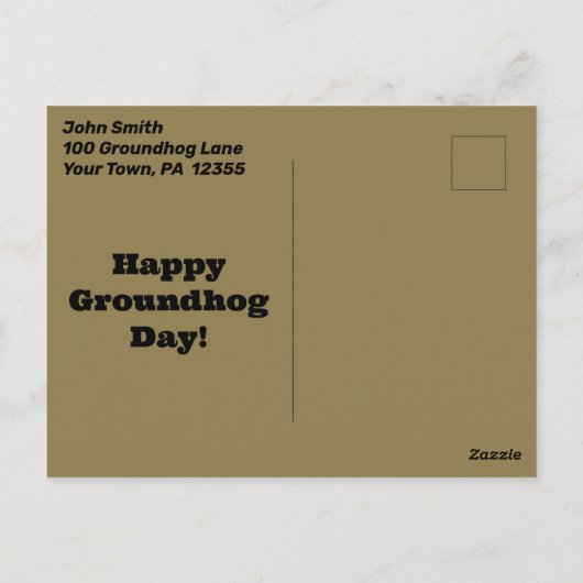 Funny Coin Toss Groundhog Day Briefkaart (Achterkant)