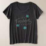 Funny Cold Weather Blues Grote Maat T-shirt<br><div class="desc">Als het koud weer je een hoesje blauw geeft,  is dit een perfecte casual top voor je! De gestrooide sneeuwvlokken omringen de griezelige tekst waarin staat: "Het is Freaking Cold!"</div>