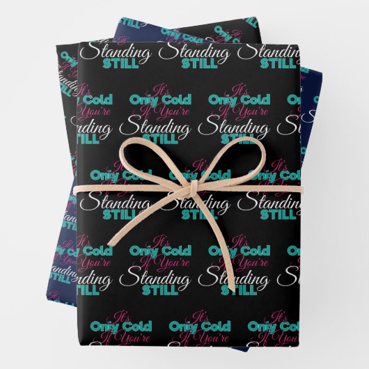 Funny Cold Weather Winter Hiking Quote Inpakpapier Vel (In situ)