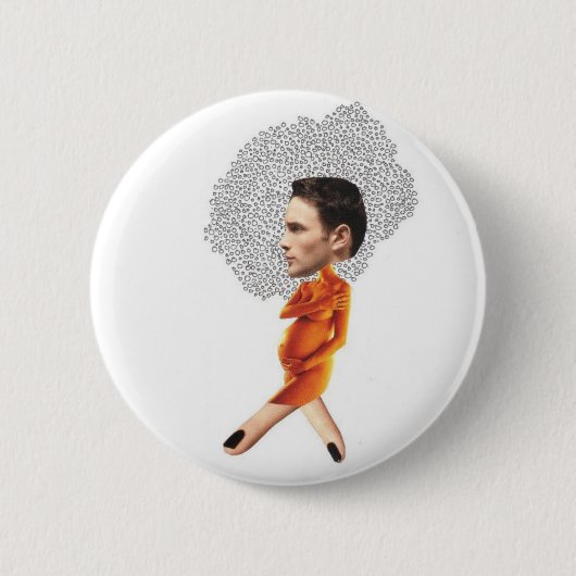 Funny Collage Pregoman Ronde Button 5,7 Cm (Voorkant)