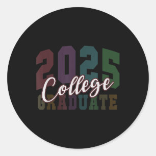 Funny College Afstuderen University Laatste dag 20 Ronde Sticker