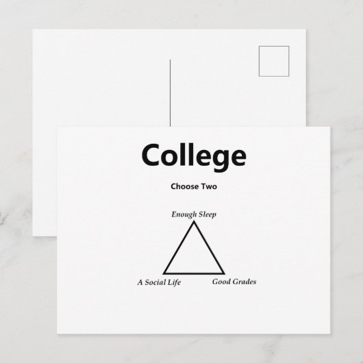 Funny College kiest twee Briefkaart (Voorkant / Achterkant)