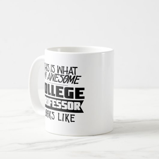 Funny College Professor Coffee Mok Instructeur Gif (Voorkant links)