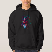 Funny Collie Dog owner Vaporwave Notorious DJ Hoodie (Voorkant)
