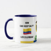Funny Colombia Keep Calm Text, Colombiaanse vlag Mok (Links)