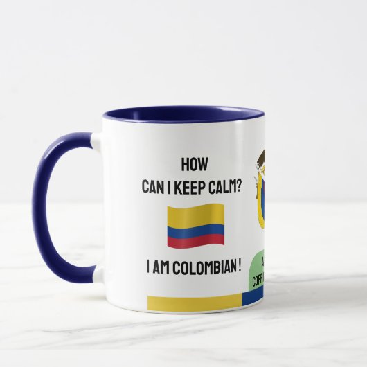 Funny Colombia Keep Calm Text, Colombiaanse vlag Mok (Links)