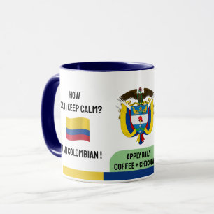 Funny Colombia Keep Calm Text, Colombiaanse vlag Mok