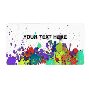 FUNNY COLOR SPLASH I + je achterdeur. en tekst Etiket